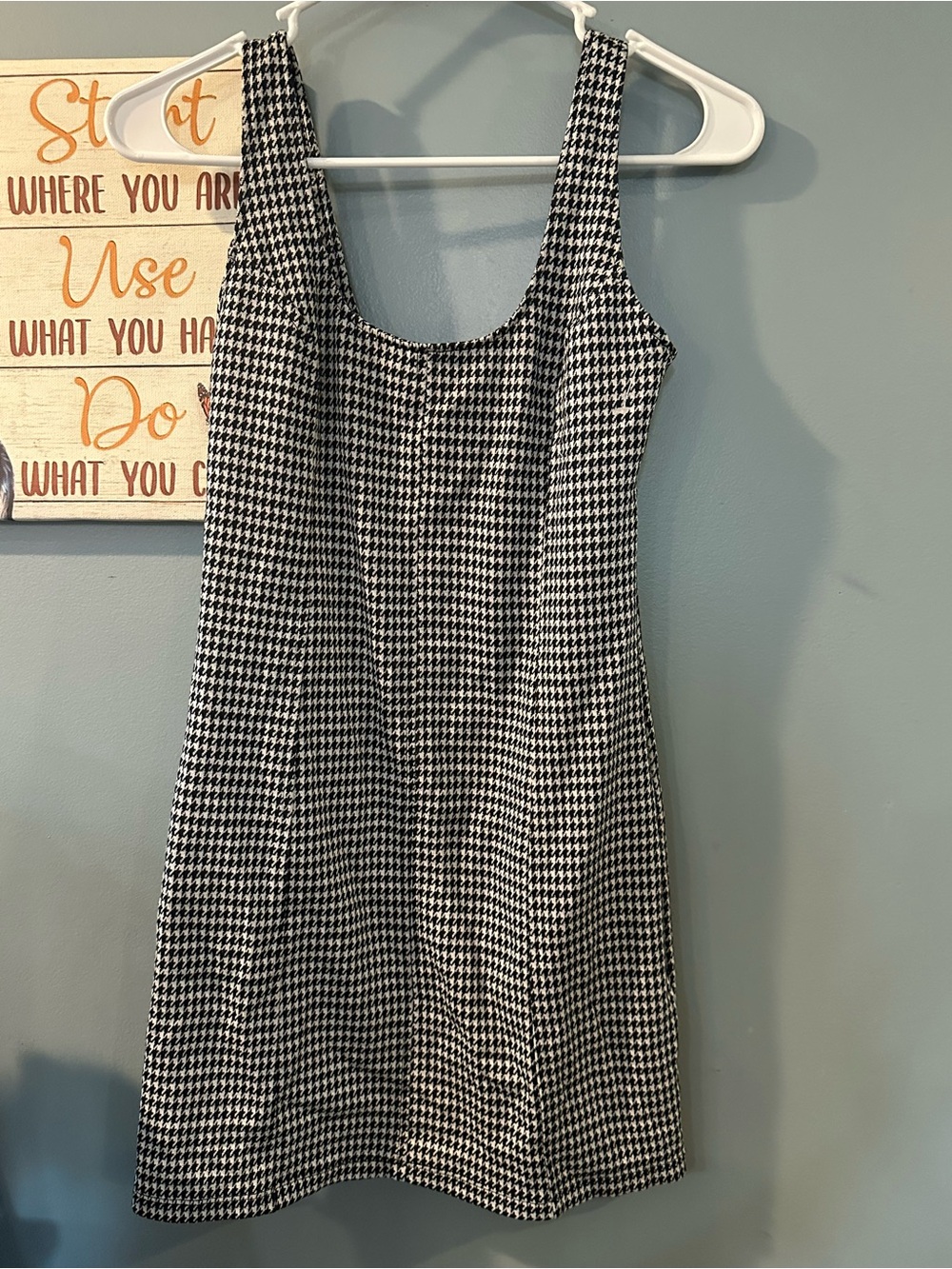 SO Black and White Houndstooth Mini Dress